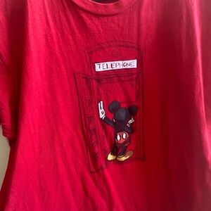Bright Red Short Sleeve Tee with Cartoon Graphic